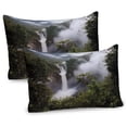 thumbnail image 1 of Ambesonne Nature Pillow Sham 2 Pack, San Rafael Waterfalls, 36"x20", Green Grey, 1 of 3