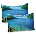 thumbnail image 1 of Ambesonne Nature Pillow Sham 2 Pack, Scenic View of Palawan, 36"x20", Blue Green White, 1 of 3