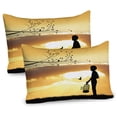 thumbnail image 1 of Ambesonne Nature Pillow Sham 2 Pack, with a Bird Cage, 26"x20", Marigold Black, 1 of 3