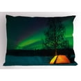 thumbnail image 1 of Ambesonne Nature Pillow Sham, Camping Tent Field, 26" X 20", Earth Yellow and Lime Green, 1 of 2