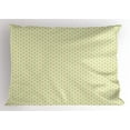 thumbnail image 1 of Ambesonne Nature Pillow Sham, Geometric Spring Leaves, 26" X 20", Green White, 1 of 2