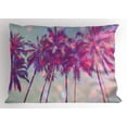 thumbnail image 1 of Ambesonne Nature Pillow Sham, Hawaiian Tropic Palms, 26" X 20", Fuchsia Purple Green, 1 of 2