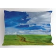 thumbnail image 1 of Ambesonne Nature Pillow Sham, Path in Meadow Rural, 26" X 20", Blue, 1 of 2