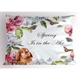 thumbnail image 1 of Ambesonne Nature Pillow Sham, Rabbits Orchid Flowers, 26" X 20", Multicolor, 1 of 2