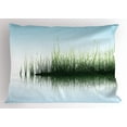 thumbnail image 1 of Ambesonne Nature Pillow Sham, Spring Time Sunset Lake, 26" X 20", Blue and Green, 1 of 2