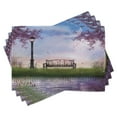 thumbnail image 1 of Ambesonne Nature Place Mats Set of 4, Bench Flowing River Moon, Standard Size, Multicolor, 1 of 6