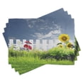 thumbnail image 1 of Ambesonne Nature Place Mats Set of 4, Daisy Flowers in Yard, Standard Size, White Green Blue, 1 of 6
