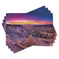 thumbnail image 1 of Ambesonne Nature Place Mats Set of 4, Sunrise Sky Horizon Dusk, Standard Size, Purple Blue, 1 of 6