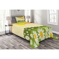 thumbnail image 1 of Ambesonne Nature Quilted Bedspread Set 2 Pcs, Daisy Flower Field Sun, Twin Size, Earth Yellow Lime Green, 1 of 3