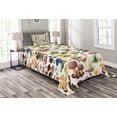 thumbnail image 1 of Ambesonne Nature Quilted Bedspread Set 2 Pcs, Mushrooms Wild Nature Print, Twin Size, Multicolor, 1 of 3