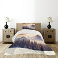 thumbnail image 1 of Ambesonne Nature Quilted Bedspread Set 2 Pcs, Winter Evening Mountain, Twin Size, Multicolor, 1 of 6