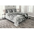 thumbnail image 1 of Ambesonne Nature Quilted Bedspread Set 3 Pcs, Autumn Fall Tree Branch, King Size, Black and White, 1 of 3