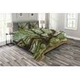 thumbnail image 1 of Ambesonne Nature Quilted Bedspread Set 3 Pcs, Big Rain Tree Thailand, King Size, Brown Green, 1 of 3