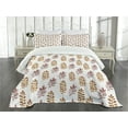 thumbnail image 1 of Ambesonne Nature Quilted Bedspread Set 3 Pcs, Blossoms Spring Branches, King Size, Dried Rose Pale Coffee, 1 of 3
