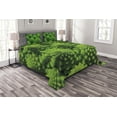 thumbnail image 1 of Ambesonne Nature Quilted Bedspread Set 3 Pcs, Broccoli Kale Foliage, Queen Size, Lime Green, 1 of 3