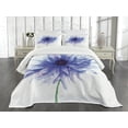 thumbnail image 1 of Ambesonne Nature Quilted Bedspread Set 3 Pcs, Earth Cornflower, King Size, Navy Blue White, 1 of 5