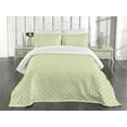 thumbnail image 1 of Ambesonne Nature Quilted Bedspread Set 3 Pcs, Geometric Spring Leaves, King Size, Green White, 1 of 5