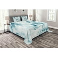 thumbnail image 1 of Ambesonne Nature Quilted Bedspread Set 3 Pcs, Grunge Marble Effect, King Size, Cadet Blue Seafoam, 1 of 3
