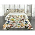 thumbnail image 1 of Ambesonne Nature Quilted Bedspread Set 3 Pcs, Mushrooms Wild Nature Print, King Size, Multicolor, 1 of 3