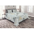 thumbnail image 1 of Ambesonne Nature Quilted Bedspread Set 3 Pcs, Retro Soft Pine Tree, Queen Size, Blue Grey and Dark Mustard, 1 of 4