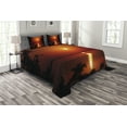 thumbnail image 1 of Ambesonne Nature Quilted Bedspread Set 3 Pcs, Rural Fresh Dramatic View, Queen Size, Red Scarlet Vermilion, 1 of 3