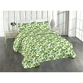 thumbnail image 1 of Ambesonne Nature Quilted Bedspread Set 3 Pcs, Spring Blooming Leafy Art, Twin, Lime Green and White, 1 of 4