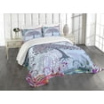 thumbnail image 1 of Ambesonne Nature Quilted Bedspread Set 3 Pcs, Vintage Tree of Life, Queen Size, Blue, 1 of 5