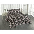 thumbnail image 1 of Ambesonne Nature Quilted Bedspread Set 3 Pcs, Wild Exotic Flower Leaves, Twin, Pale Pink and Charcoal Grey, 1 of 4
