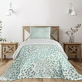 thumbnail image 1 of Ambesonne Nature Quilted Coverlet 2 Pcs, Leaf Braches Pattern, Twin Size, Sage Green Turquoise, 1 of 5