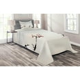 thumbnail image 1 of Ambesonne Nature Quilted Coverlet 2 Pcs, Sakura Flower and Gulls, Twin Size, Beige Red Black, 1 of 2