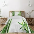 thumbnail image 1 of Ambesonne Nature Quilted Coverlet 2 Pcs, Wild Branches Tropical Scene, Twin Size, Fern Green and White, 1 of 5