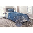 thumbnail image 1 of Ambesonne Nature Quilted Coverlet 2 Pcs, Wild Untrodden Nature, Twin Size, White and Blue, 1 of 2