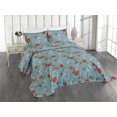 thumbnail image 1 of Ambesonne Nature Quilted Coverlet 3 Pcs, Fashion Vintage Flora Art, King Size, Burnt Orange and Grey Teal, 1 of 4