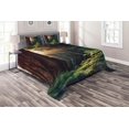 thumbnail image 1 of Ambesonne Nature Quilted Coverlet 3 Pcs, Nevada Morning Sun, Queen Size, Green Brown, 1 of 2