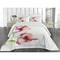 thumbnail image 1 of Ambesonne Nature Quilted Coverlet 3 Pcs, Pastel Nature, King Size, White Red Green, 1 of 4