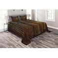 thumbnail image 1 of Ambesonne Nature Quilted Coverlet 3 Pcs, Redwood Forest Park USA, Queen Size, Redwood Yellow Green, 1 of 2