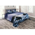 thumbnail image 1 of Ambesonne Nature Quilted Coverlet 3 Pcs, Stormy Weather in Summer, King Size, Purple Grey, 1 of 2