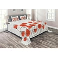 thumbnail image 1 of Ambesonne Nature Quilted Coverlet 3 Pcs, Summer Poppy Flowers, King Size, Vermilion and Pearl, 1 of 2