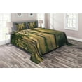 thumbnail image 1 of Ambesonne Nature Quilted Coverlet 3 Pcs, Summertime Countryside, King Size, Green Beige Black, 1 of 2