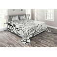 thumbnail image 1 of Ambesonne Nature Quilted Coverlet 3 Pcs, Twiggy Tree Branches, Queen Size, Black and White, 1 of 2