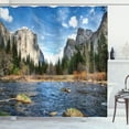 thumbnail image 1 of Ambesonne Nature Scene Shower Curtain, Valley National Park, 69"Wx75"L, Azure Blue Multicolor, 1 of 3