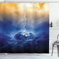 thumbnail image 1 of Ambesonne Nature Shower Curtain, Big Bolt Hits Planet, 69"Wx84"L, Yellow Blue, 1 of 5