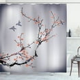 thumbnail image 1 of Ambesonne Nature Shower Curtain, Birds Cherry Branches Style, 69"Wx70"L, Grey Pink, 1 of 4