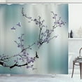 thumbnail image 1 of Ambesonne Nature Shower Curtain, Birds Cherry Branches Style, 69"Wx75"L, Cadet Blue, 1 of 4
