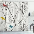 thumbnail image 1 of Ambesonne Nature Shower Curtain, Birds Wildlife Cartoon, 69"Wx84"L, Mustard Maroon, 1 of 3