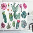 thumbnail image 1 of Ambesonne Nature Shower Curtain, Botanic Herbal Cartoon, 69"Wx70"L, Green and Pink, 1 of 3