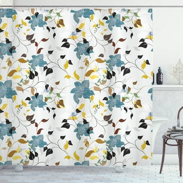 Ambesonne Nature Shower Curtain, Colorful Flowers Leaf, 69"Wx75"L, Multicolor