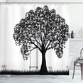 thumbnail image 1 of Ambesonne Nature Shower Curtain, Flowersnd Grass Garden, 69"Wx75"L, Black and White, 1 of 5