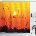 thumbnail image 1 of Ambesonne Nature Shower Curtain, Flying Birds at Dusk, 69"Wx84"L, Yellow Red, 1 of 5