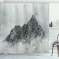 thumbnail image 1 of Ambesonne Nature Shower Curtain, Foggy Mountain Peak, 69"Wx70"L, White Grey, 1 of 3